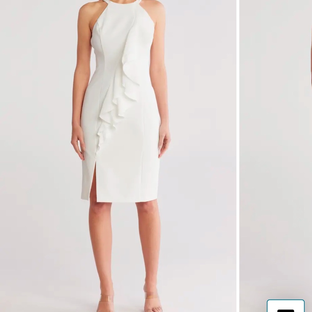 Elegant White Ruffle Dress